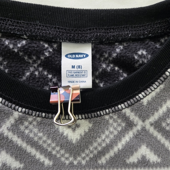 Old Navy Kids Youth Winter Fleece Pajama Set Black Gray Size Medium 8 EUC - Picture 3 of 6